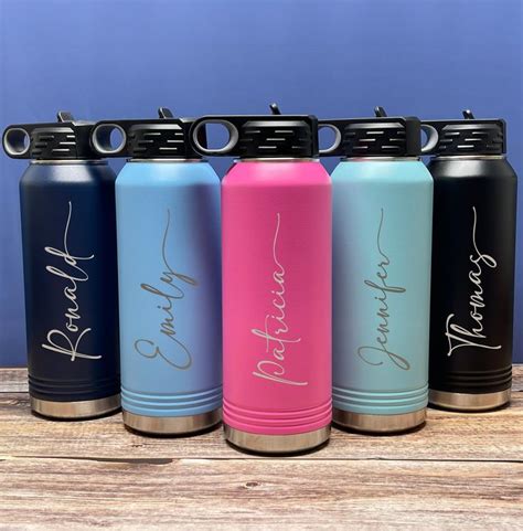 Personalized Insulated Custom Name Water Bottle Custom Engraved Water