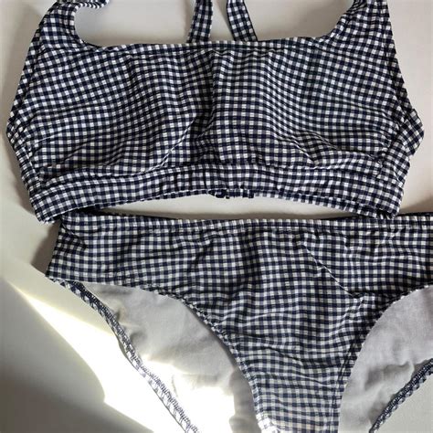 Black And White Gingham Bikini 2 Piece Never Worn Depop