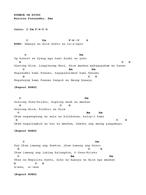 Himaya Sa Diyos Chords Pdf