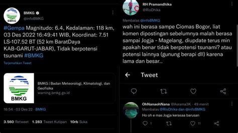 Gempa Magnitudo 6 4 Guncang Garut Terasa Hingga Yogyakarta Dan