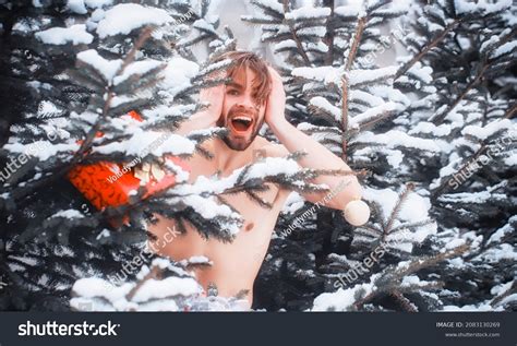 Excited Nude Man On Winter Day Stock Photo 2083130269 Shutterstock