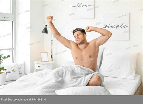 Handsome Naked Man In Bed Stock Photography Agency Pixel Shot Studio