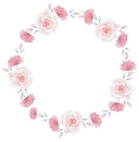 Pink Flower Wreath Watercolor 10250085 PNG