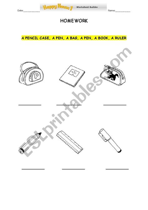 Happy House 1 Unit 2 Vocabulary Homework Esl Worksheet By Peggy33