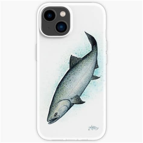 Salmon Splash By Amber Marine Watercolor Chinook King Salmon