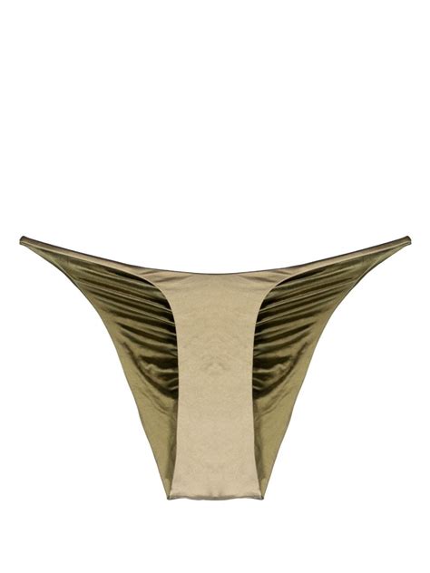 Isa Boulder Gathered Detail Bikini Bottoms Gold FARFETCH AO