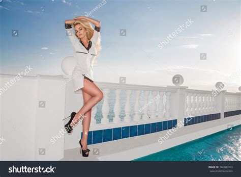 Sexy Blonde Model Elegant Lingerie On Stock Photo 346880303 Shutterstock