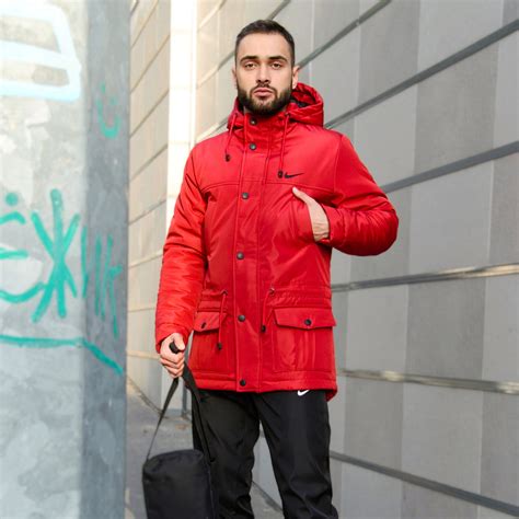 Мужская Зимняя Куртка Парка Пуховик, Очень Тёплая Красная M — Купить ...