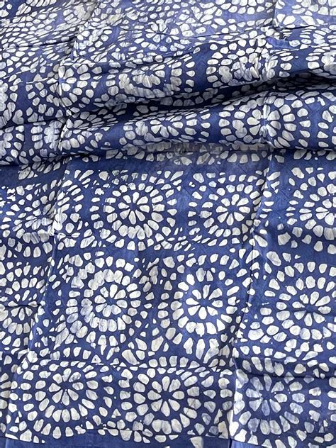 45 Yards Batik Brocade Handmade Nigerian Adire Blue And Etsy