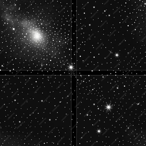 Set Of Black And White Starry Sky Backgrounds Vector Illustration