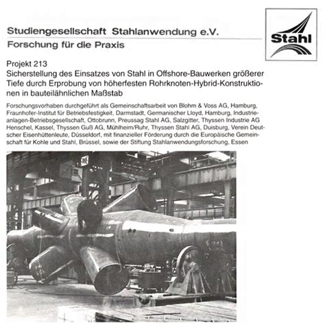 P 213 - Sicherstellung des Einsatzes von Stahl in Offshore-Bauwerken ...