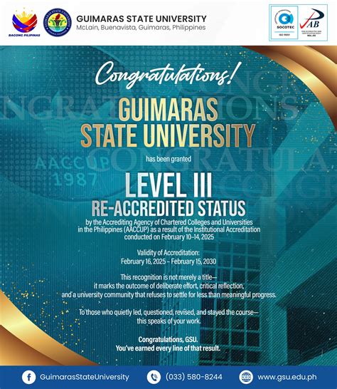 Guimaras - 𝐑𝐞𝐬𝐢𝐥𝐢𝐞𝐧𝐜𝐞 𝐏𝐚𝐲𝐬 𝐎𝐟𝐟: 𝐆𝐒𝐔 𝐒𝐞𝐜𝐮𝐫𝐞𝐬 𝐋𝐞𝐯𝐞𝐥 𝐈𝐈𝐈 𝐑𝐞-𝐀𝐜𝐜𝐫𝐞𝐝𝐢𝐭𝐚𝐭𝐢𝐨𝐧