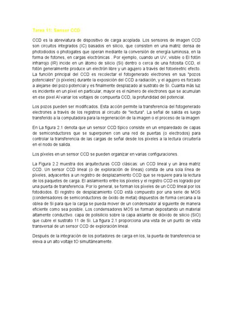 Sensor Ccd Pdf Dispositivo De Carga Acoplada Electrón