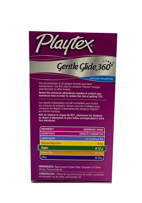 Playtex Simply Gentle Glide Unscented Ultra Absorbency Tampons Ct