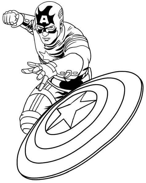 Desenhos do Capitão América para colorir - Bora Colorir