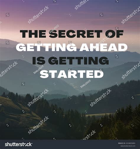 Secret Getting Ahead Getting Started Motivational Stock Illustration