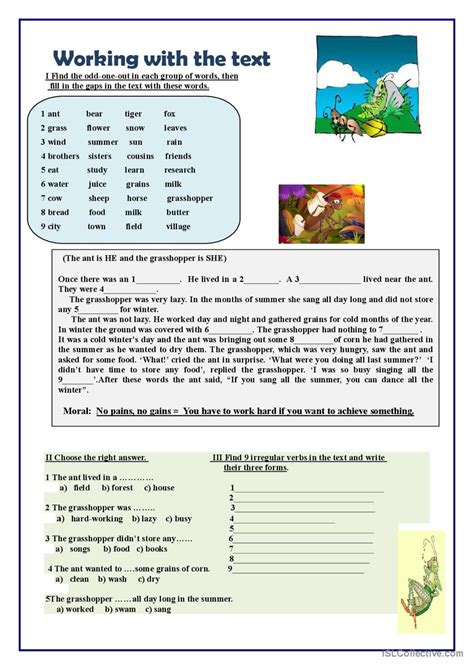 working   text english esl worksheets