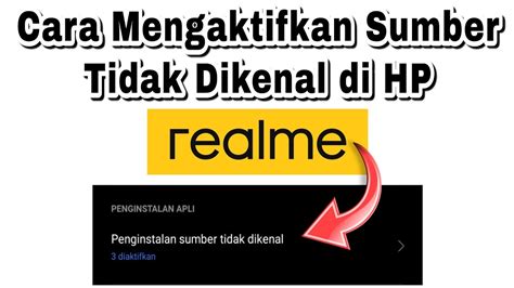 Cara Mengaktifkan Penginstalan Dari Sumber Tidak Dikenal Di HP Realme