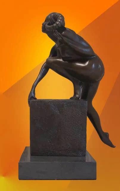 ART DECO BRONZE Figurine Sculpture Statue Diablo Girl Hot Cast Naked Female 72 00 PicClick UK