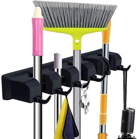 Zollyss Mop And Broom Holder Wall Mount Heavy Duty Broom Holder Wall