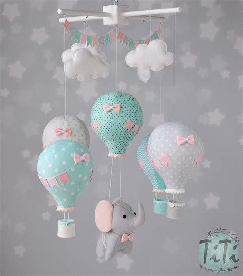 Elephant Baby Mobile Travel Baby Mobile Hot Air Balloon Etsy