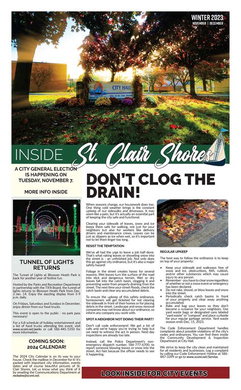 City Newsletter & Calendar | St. Clair Shores, MI - Official Website