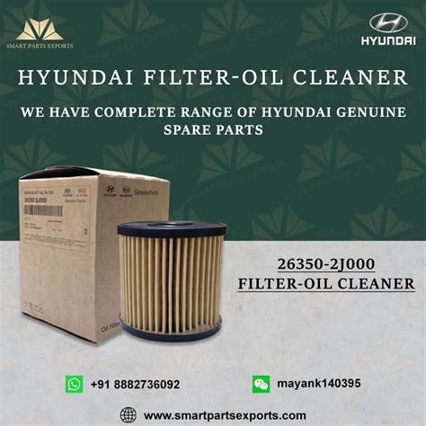 263502J000: Mobis Hyundai Oil Filter Online - Smart Parts Exports - Medium
