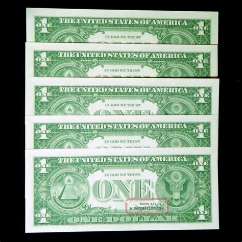 Star Consecutive (5) 1957 $1 One Dollar Silver Certificates