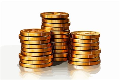 Premium Vector Piles Of Golden Coins On White Background Mexican Ten