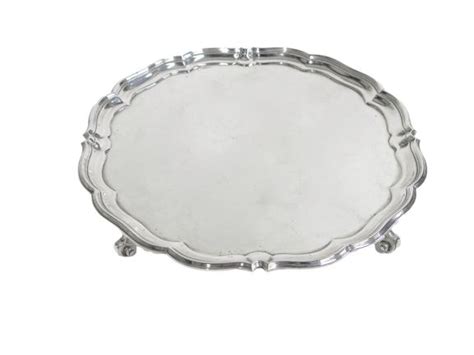 Sterling Silver Round Footed Tray Salver 14″ Diameter Gadroon