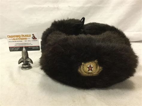 Sold Price Ussr Soviet Army Ofiicers Winter Ushanka Hat Size 58cm