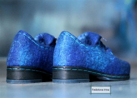 Туфли валяные "Кобальт" в интернет-магазине на Ярмарке Мастеров | Туфли ...