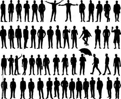 silhouette set  men black guys vector design stock vector adobe stock