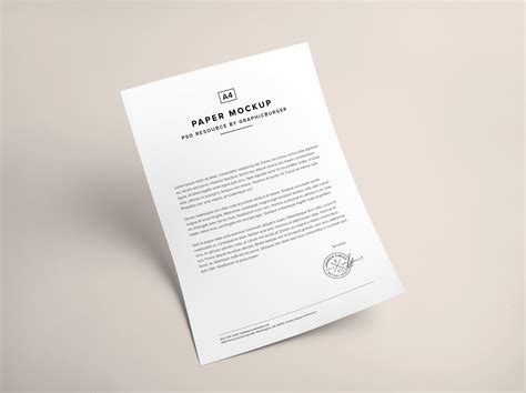 Free A4 White Paper Psd Mockup Creativebooster