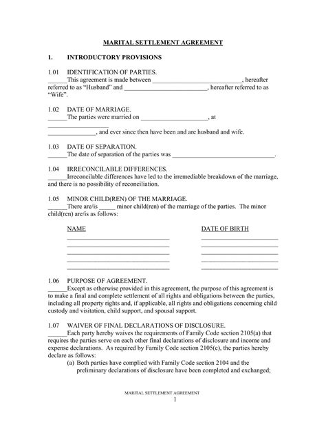Free Printable Marriage Contract Templates Pdf Word