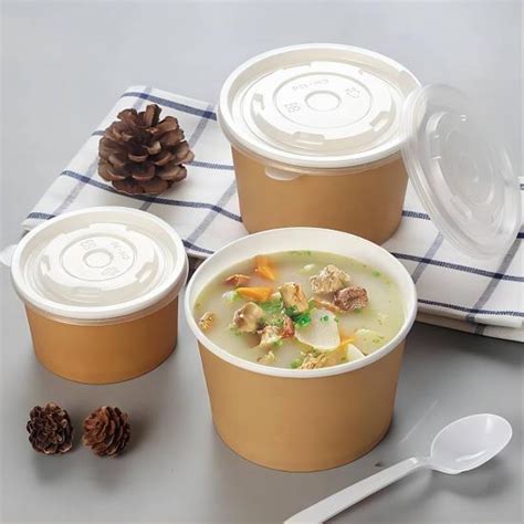 Disposable Eco Friendly Hot Soup Paper Bowl With Lid Disposable Eco Friendly Hot Soup Paper Bowl