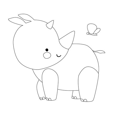 Free Rhinoceros Coloring Pages - Ashley Yeo