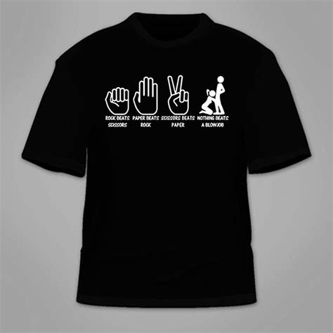 Rock Paper Scissors Nothing Beats A Blowjob T Shirt Funny Sex Themed Tees Nerdy Nerd Novelty