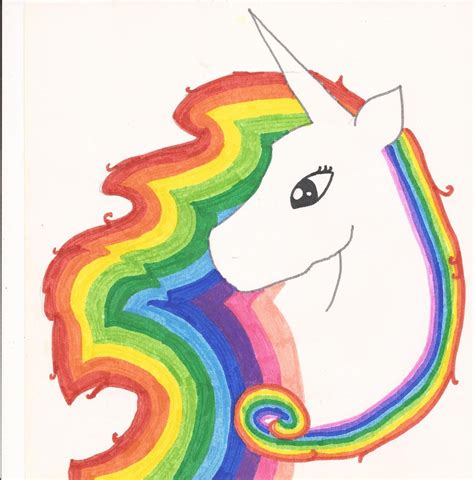 Rainbow Unicorn Drawing at PaintingValley.com | Explore collection of ...