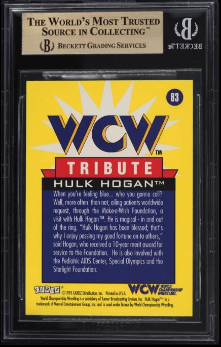 1995 CARDZ WCW Main Event Tribute 83 Hulk Hogan For Sale Online EBay