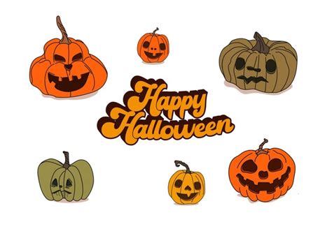 Premium Vector Evil Pumpkin Collection Halloween Pumpkin Patch