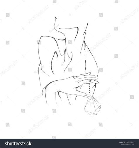 Hand Drawing Watercolor Slim Naked Woman Stock Illustration 1349924891 Shutterstock