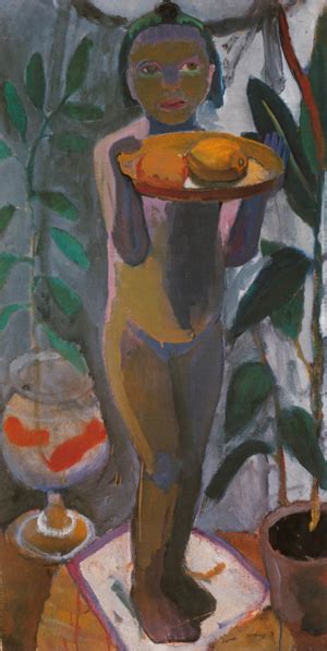 Paula Modersohn Becker Stiftung Stehender Kinderakt Mit Goldfischglas