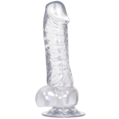 Crystal Clear Dildo Med Sugpropp Snabb Diskret Leverans