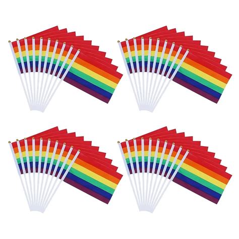 PCS PRIDE Flag Lgbtq Flagge Regenbogen Flagge Kleine Handheld Mini Gay Flag L EUR