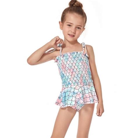 Maillot de Bain à Jupette Filles Bikini Enfant Deux pièces de Style de