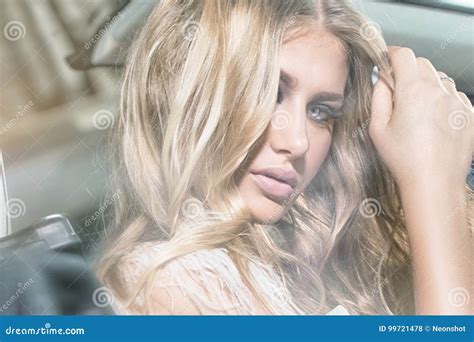 Sensual Blonde Girl Looking At Camera Stock Photo Image Of Style Sensual 99721478