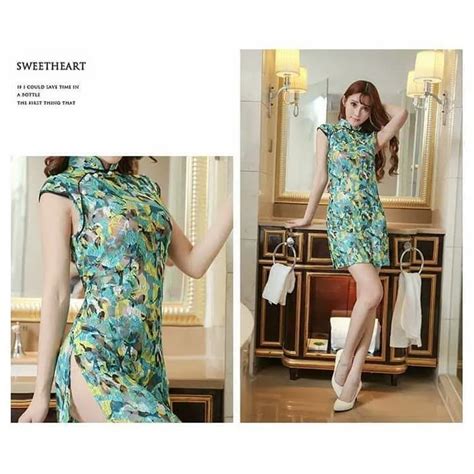 Jual L 1354 Lingerie Cheongsam Flower Chinese Costume Cosplay Shopee Indonesia