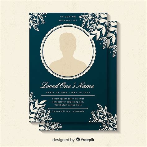 funeral card template  vector