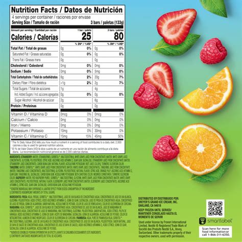 Outshine Fruit And Veggie Bars Nutrition Facts Blog Dandk